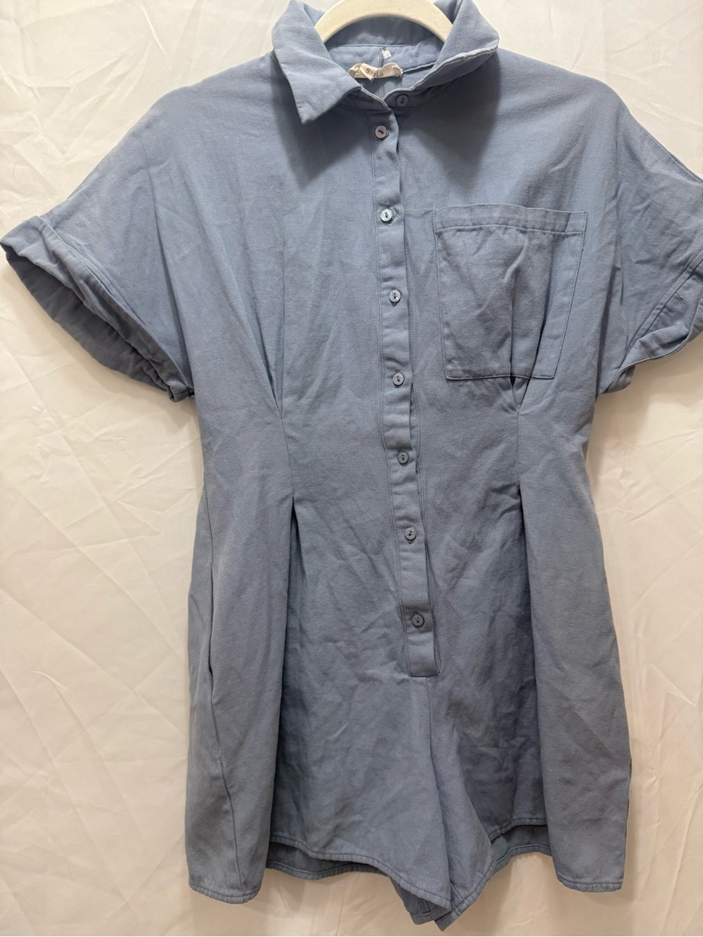entro Men's Light Blue Short-Sleeve Button-Down Shirt